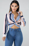 twist stripe top